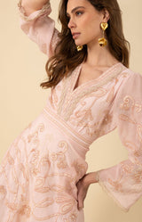 Cassandra Embroidered Dress, color_pink