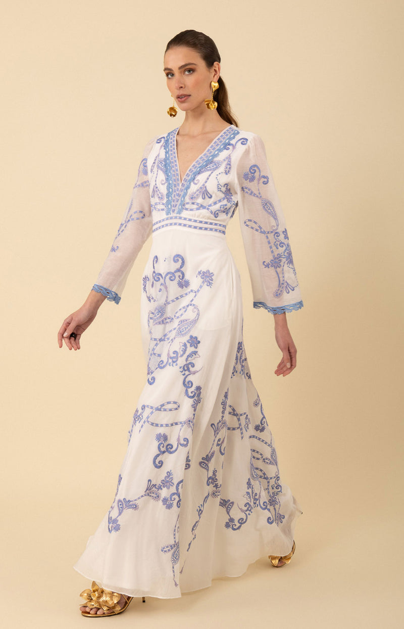 Cassandra Embroidered Maxi Dress, color_blue