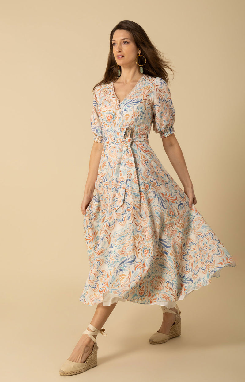 Faye Linen Maxi Dress, color_beige