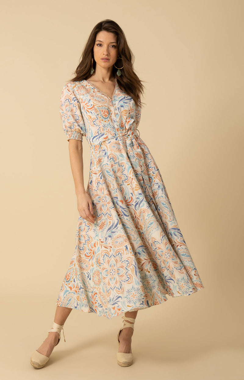 Faye Linen Maxi Dress Pink / L Faye Linen Maxi Dress Pink / L
