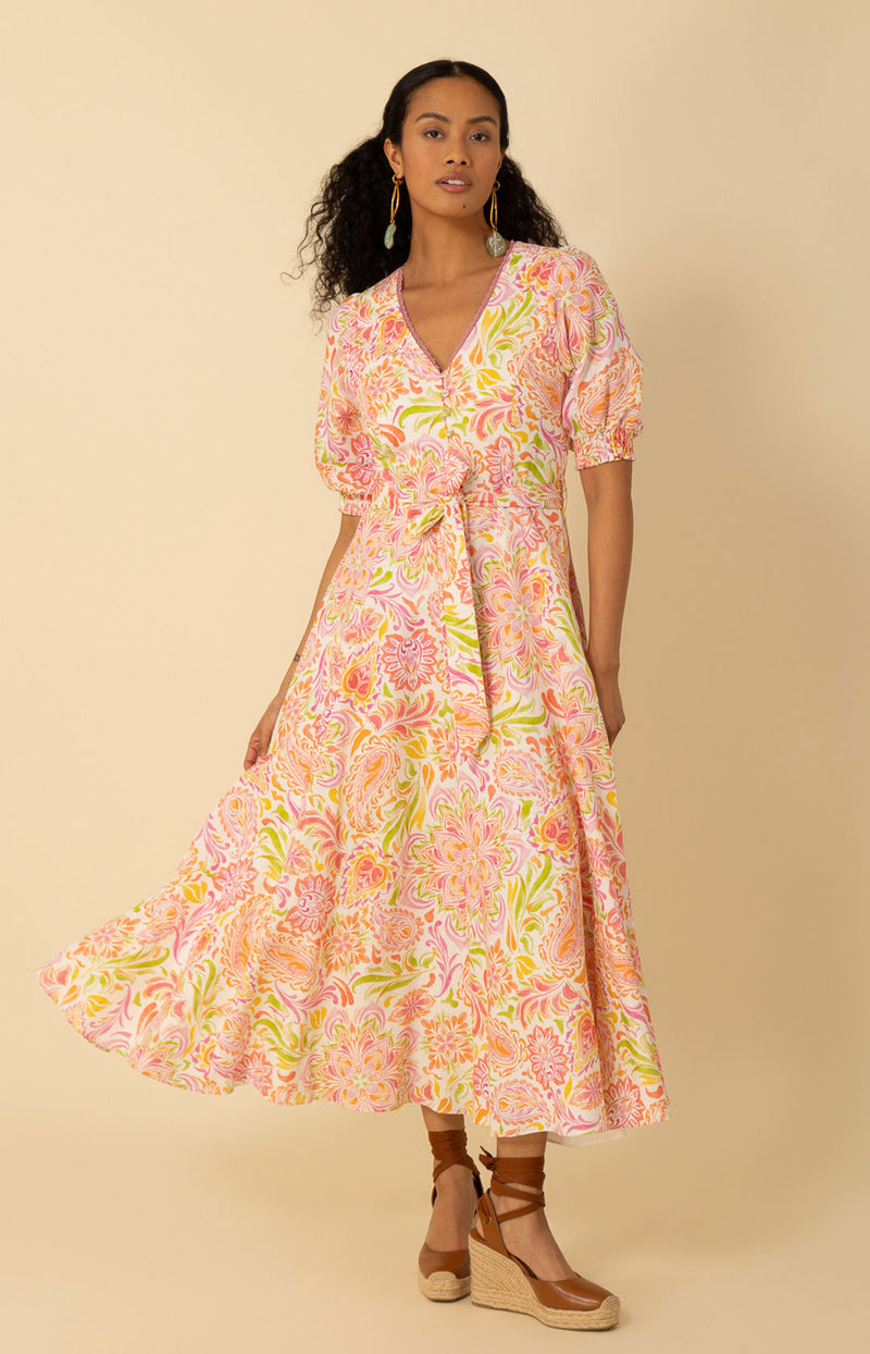 Faye Linen Maxi Dress Pink / Xs Faye Linen Maxi Dress Pink / Xs