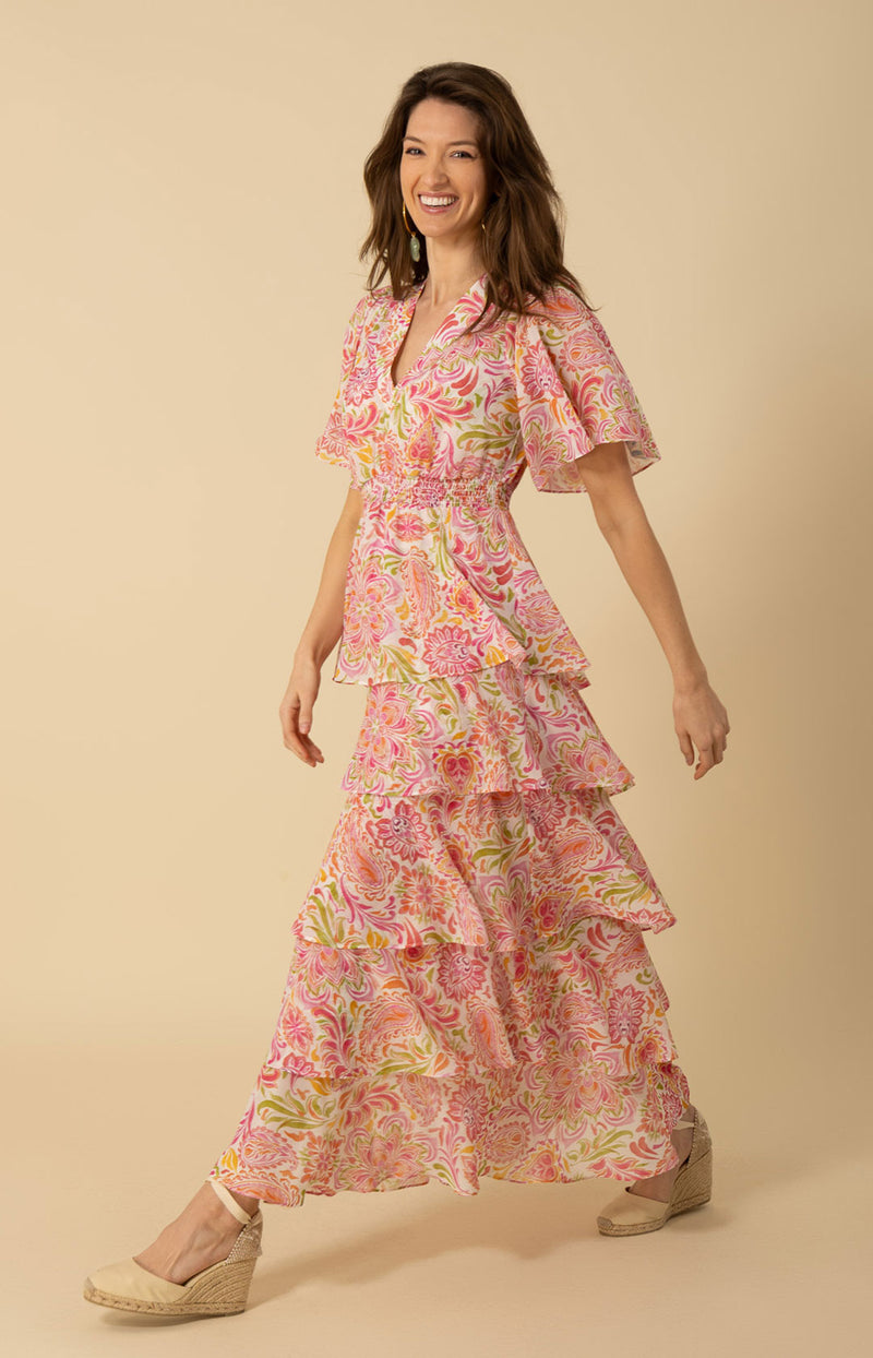 harlynn tiered evening dress Gorgeous Frill Layered Gown Long Prom Dress With Ruffles Slit Evening SELINADRESS