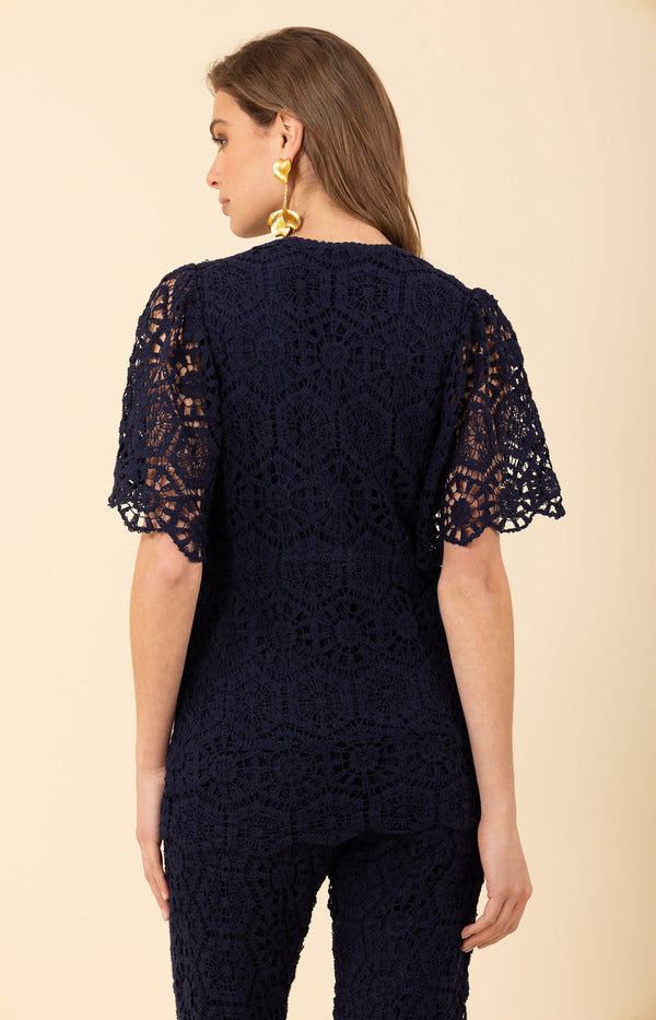 Oakleigh Crochet Top_color_Navy