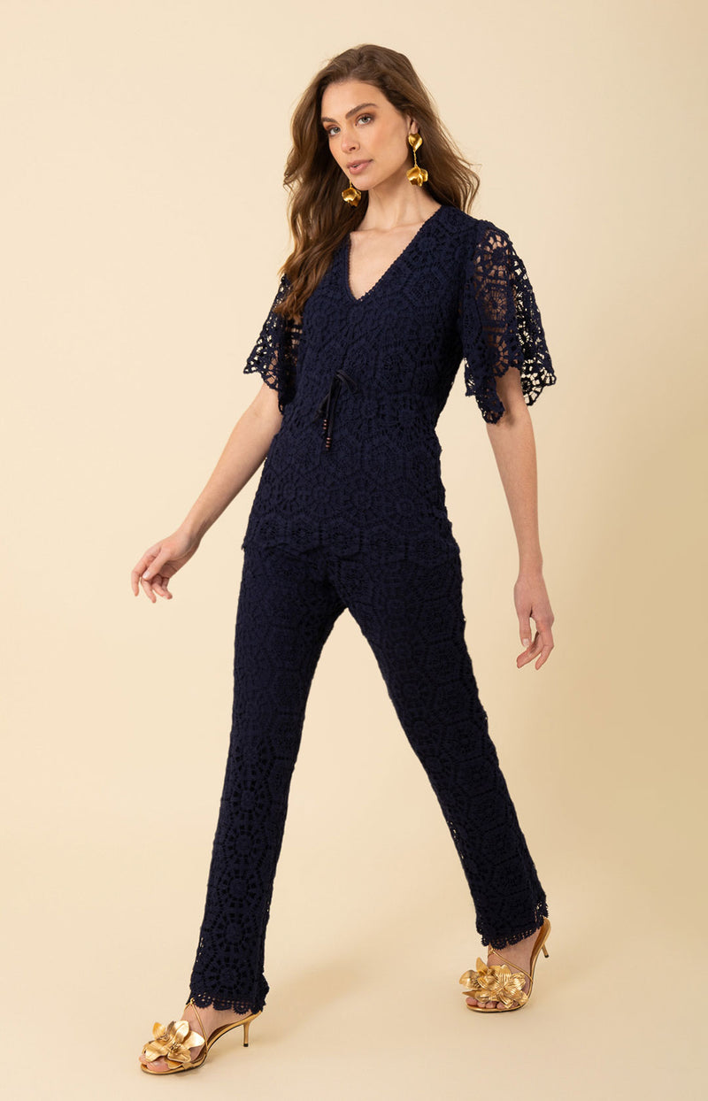 Oakleigh Crochet Top_color_Navy