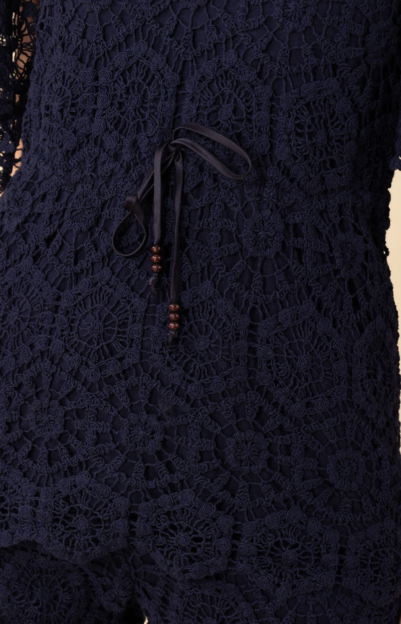 Oakleigh Crochet Top_color_Navy