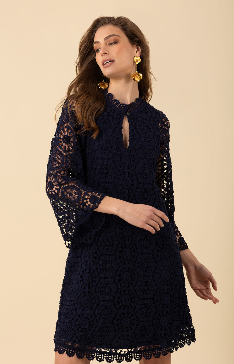 Amirah Crochet Dress_color_Navy