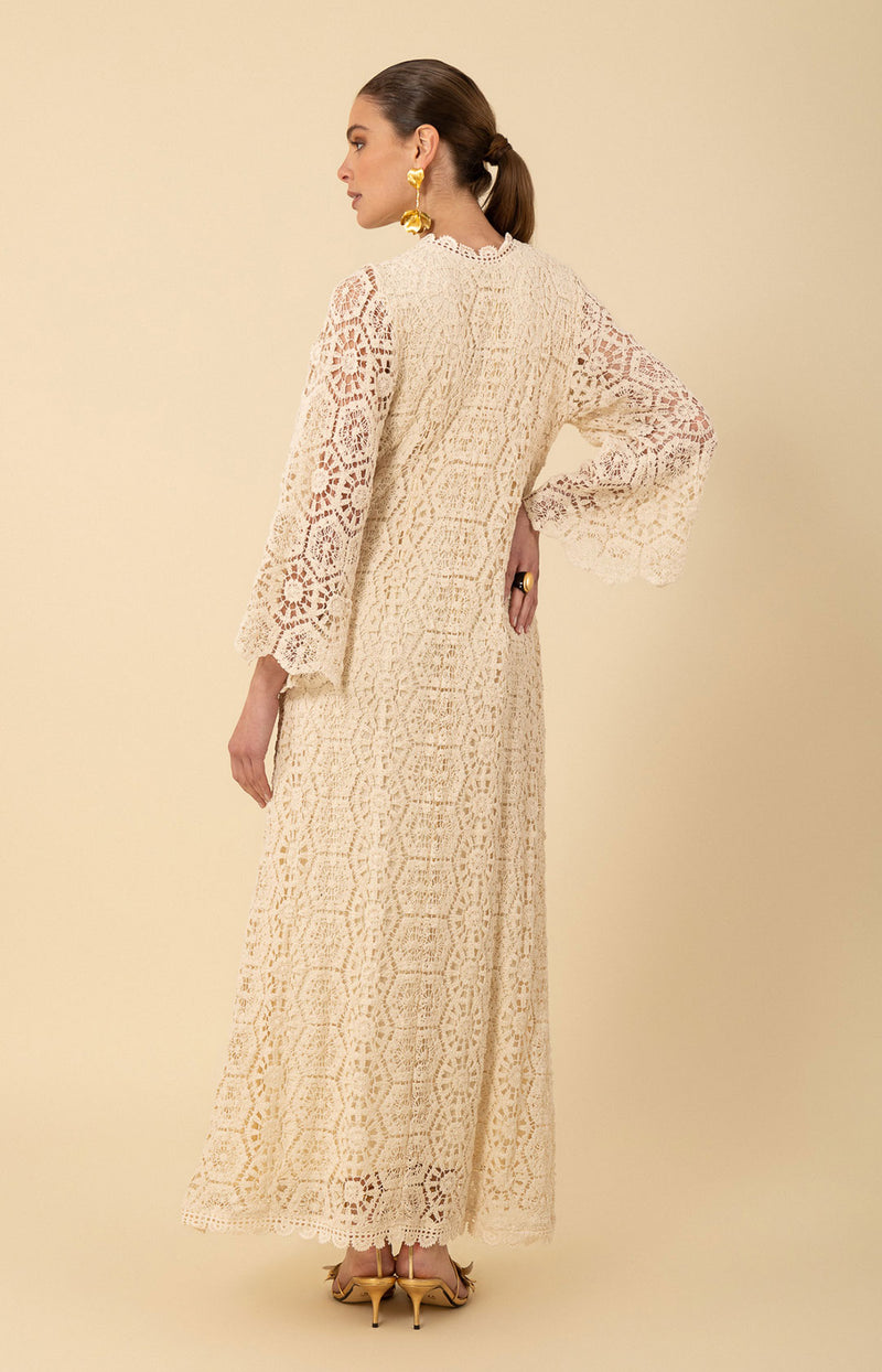 Hale Bob Amirah Crochet Maxi Dress - Navy XS Hale Bob Amirah Crochet Maxi Dress - Navy XS
