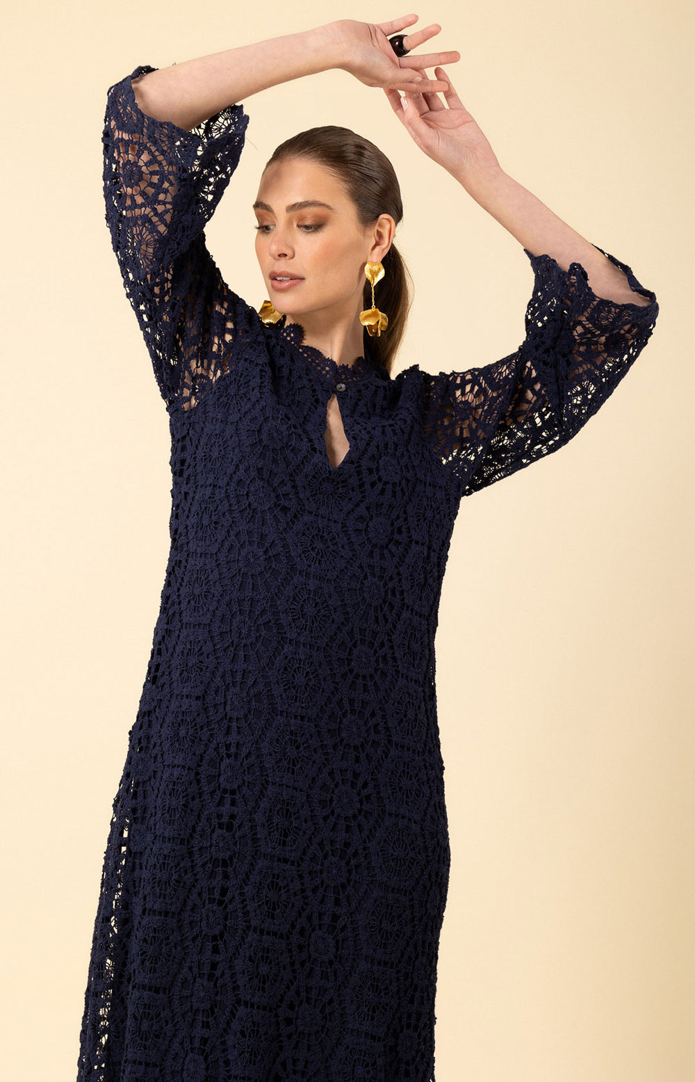 Hale Bob Women's Amirah Crochet Maxi Dress - Blue