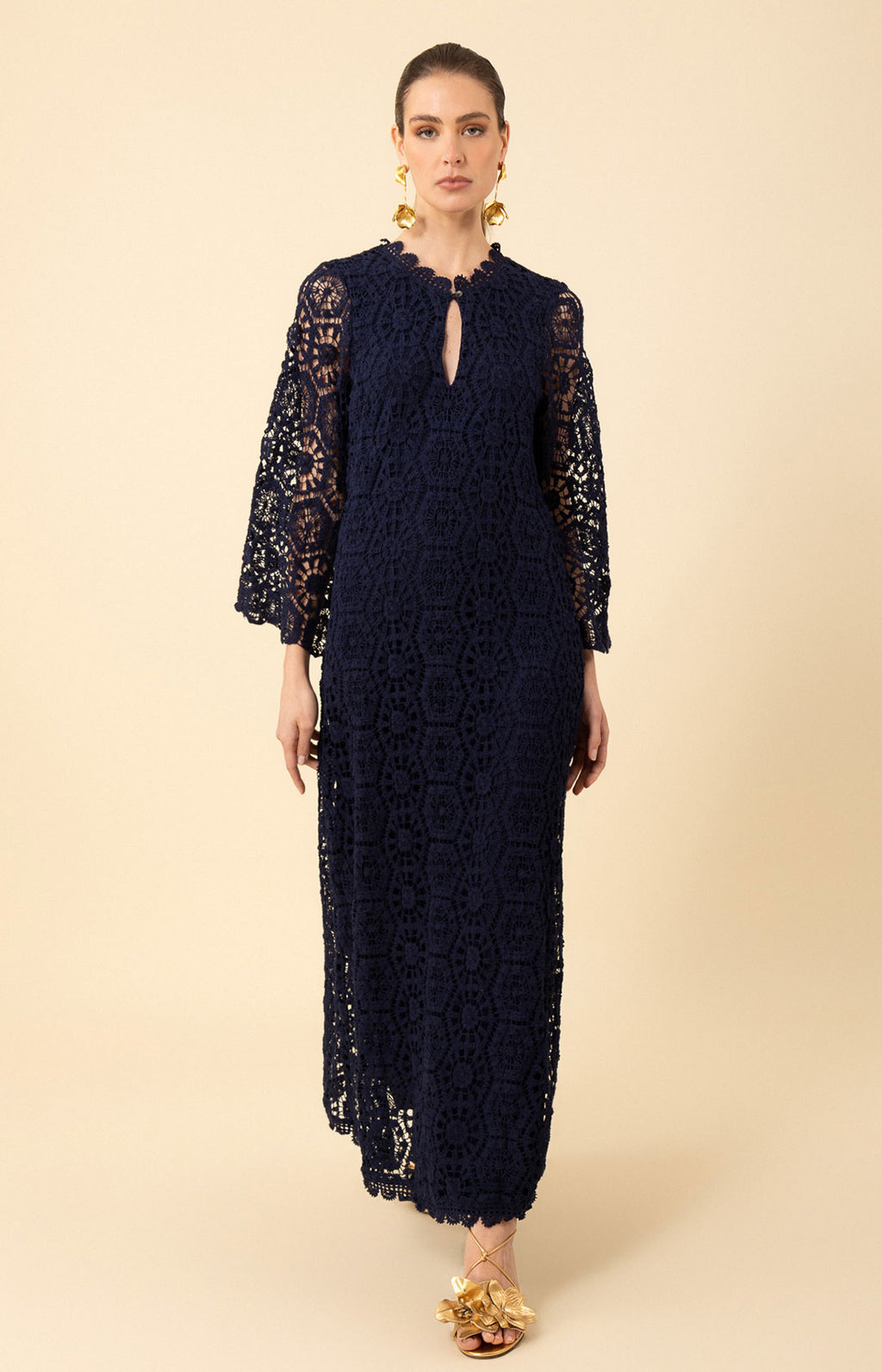 Hale Bob Women's Amirah Crochet Maxi Dress - Blue
