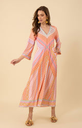 Henley Jersey Maxi Dress, color_orange