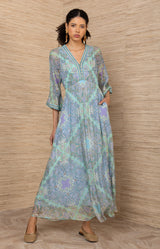Emerie Chiffon Maxi Dress, color_turquoise