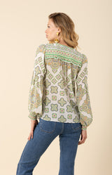 Indie Silk Top-color-Lime