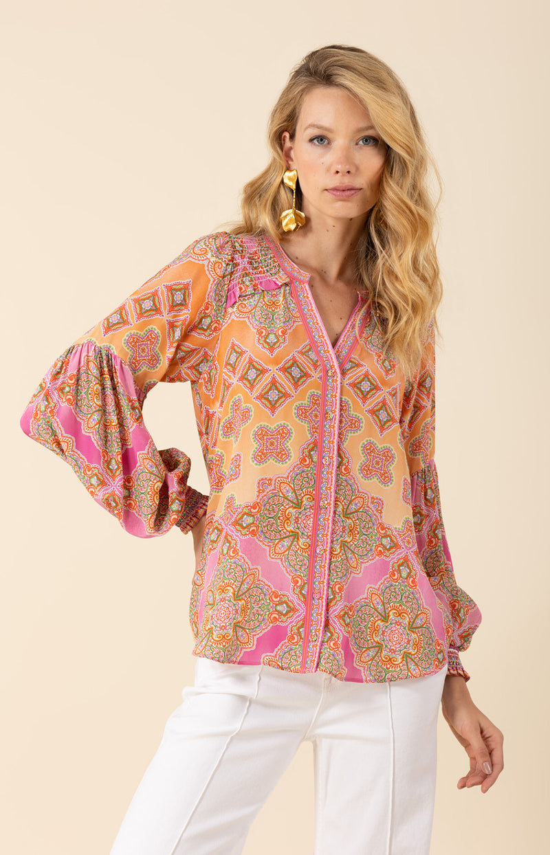 Indie Silk Top-color-Pink