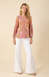 Indie Silk Top-color-Pink