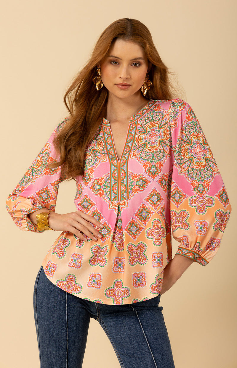 Kataleya Jersey Top-color-Pink