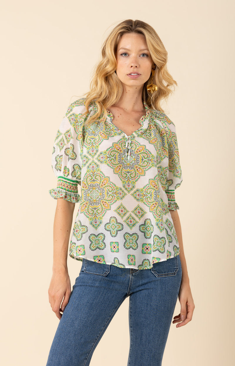 Eileen Voile Top-color-green