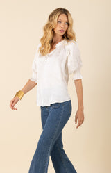 Eileen Charmeuse Top-color-White