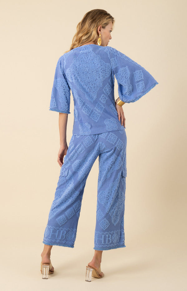 Leyla Jacquard Top-color-blue