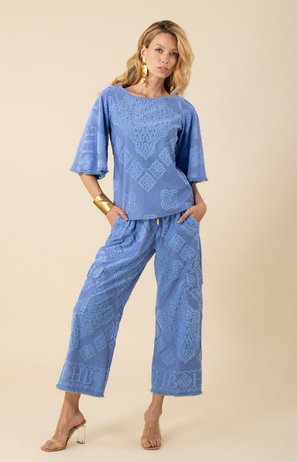 Leyla Jacquard Top-color-blue