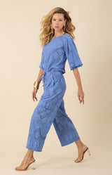 Jayda Jacquard Pant,color-blue