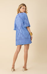 Mikayla Jacquard Dress,color-blue