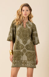 Mikayla Jacquard Dress,color-olive