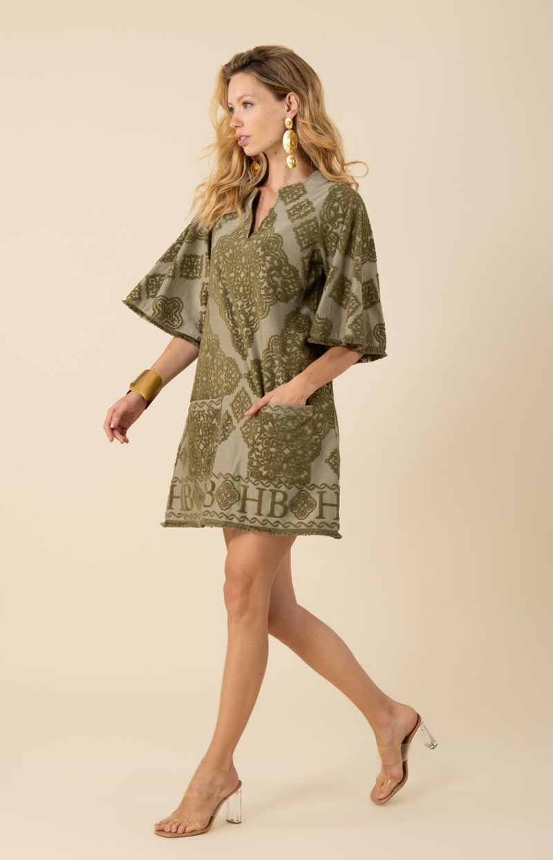  Mikayla Jacquard Dress,color-olive