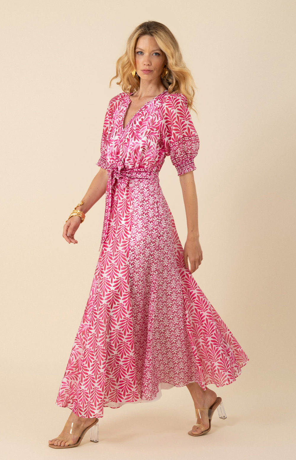 Hale Bob Linen-Blend Estella Maxi Dress