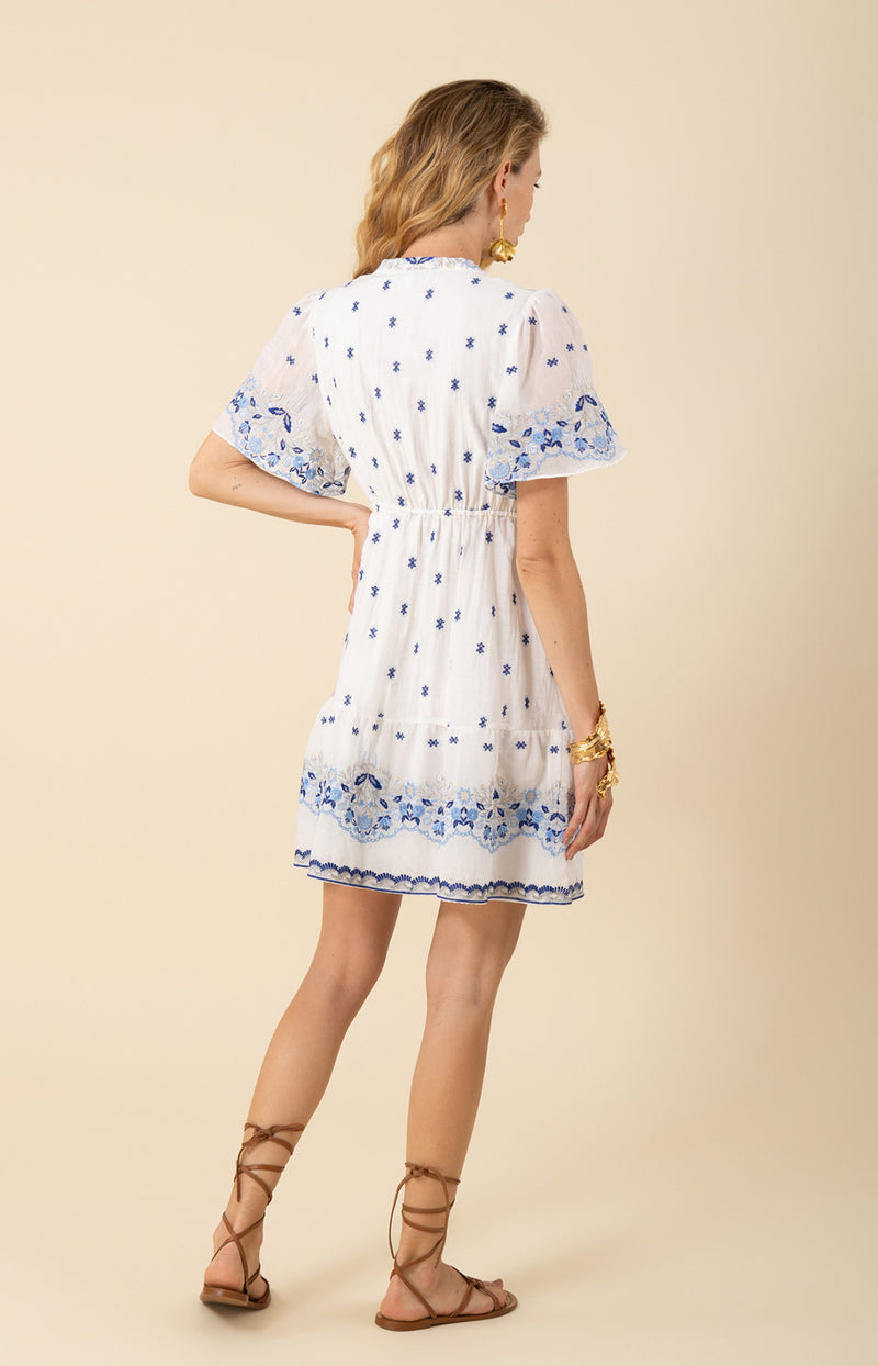 Milan Embroidered Organza Dress, color_blue