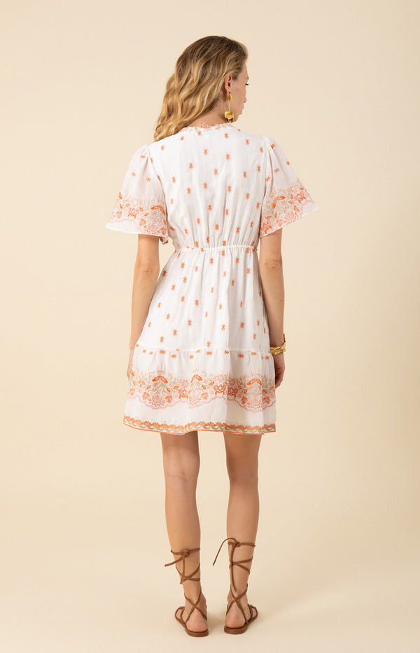 Milan Embroidered Organza Dress, color_pink