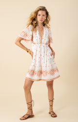 Milan Embroidered Organza Dress, color_pink