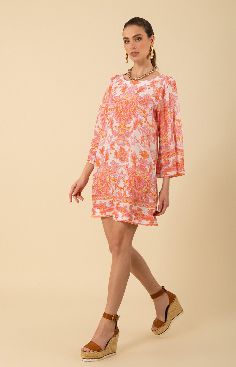 Flora Silk Dress, color_pink