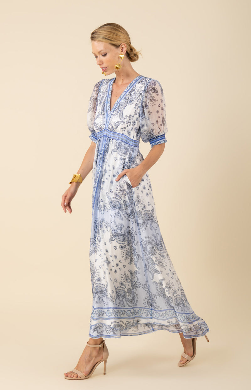 Lilian Chiffon Maxi Dress, color_blue