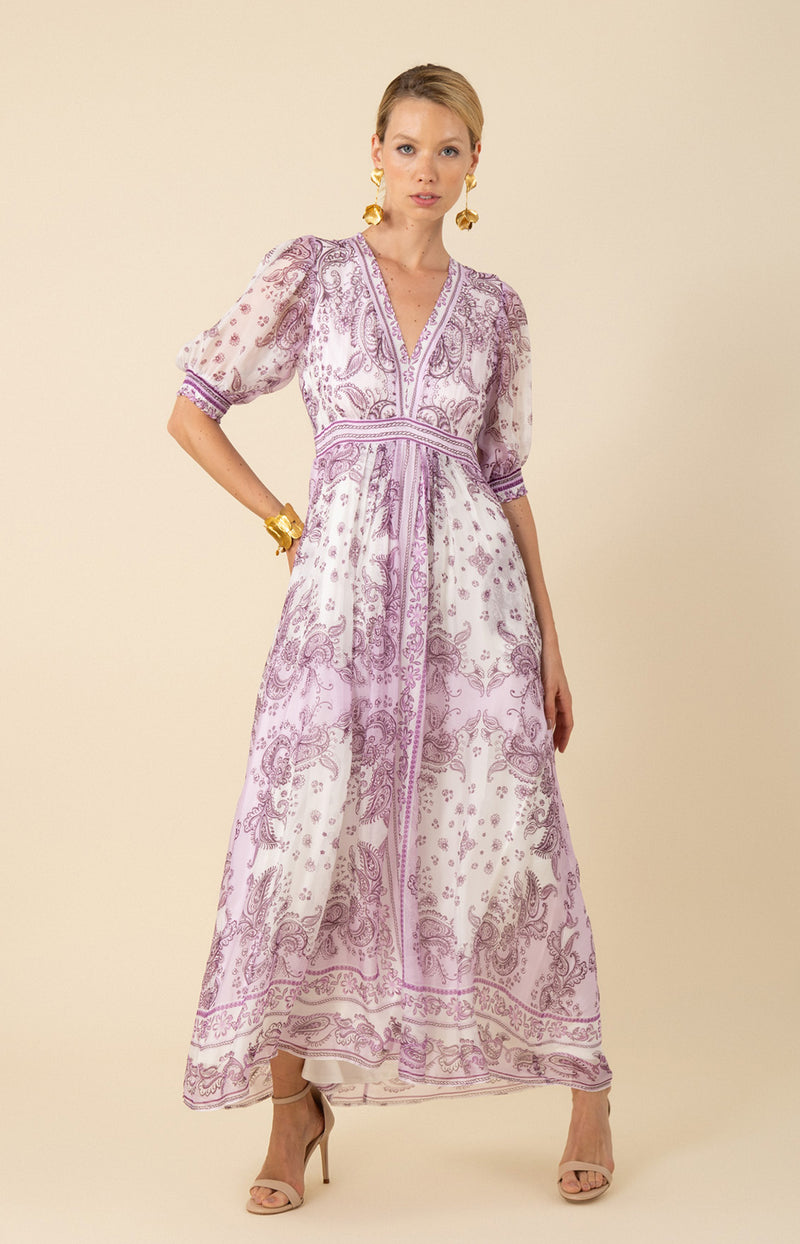 Lilian Chiffon Maxi Dress, color_lilac