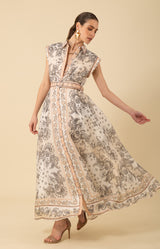 Holland Organza Maxi Dress, color_beige