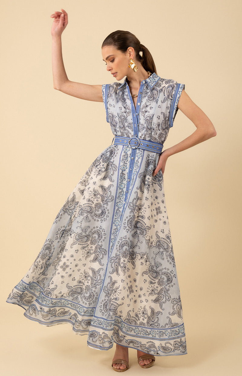 Holland Organza Maxi Dress, color_blue