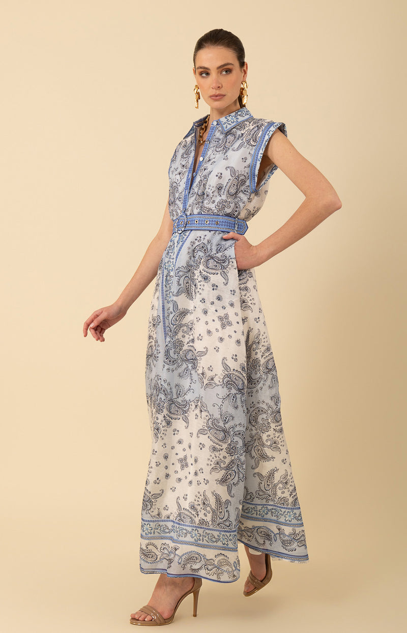 Holland Organza Maxi Dress, color_blue