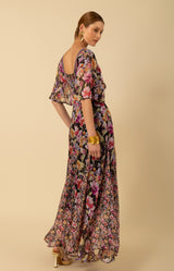 Mariam Chiffon Maxi Dress, color_black