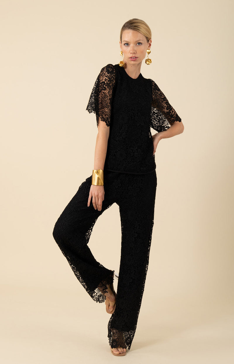 Skyla Lace Pant, color_black