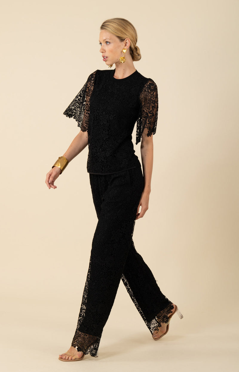 Skyla Lace Pant, color_black