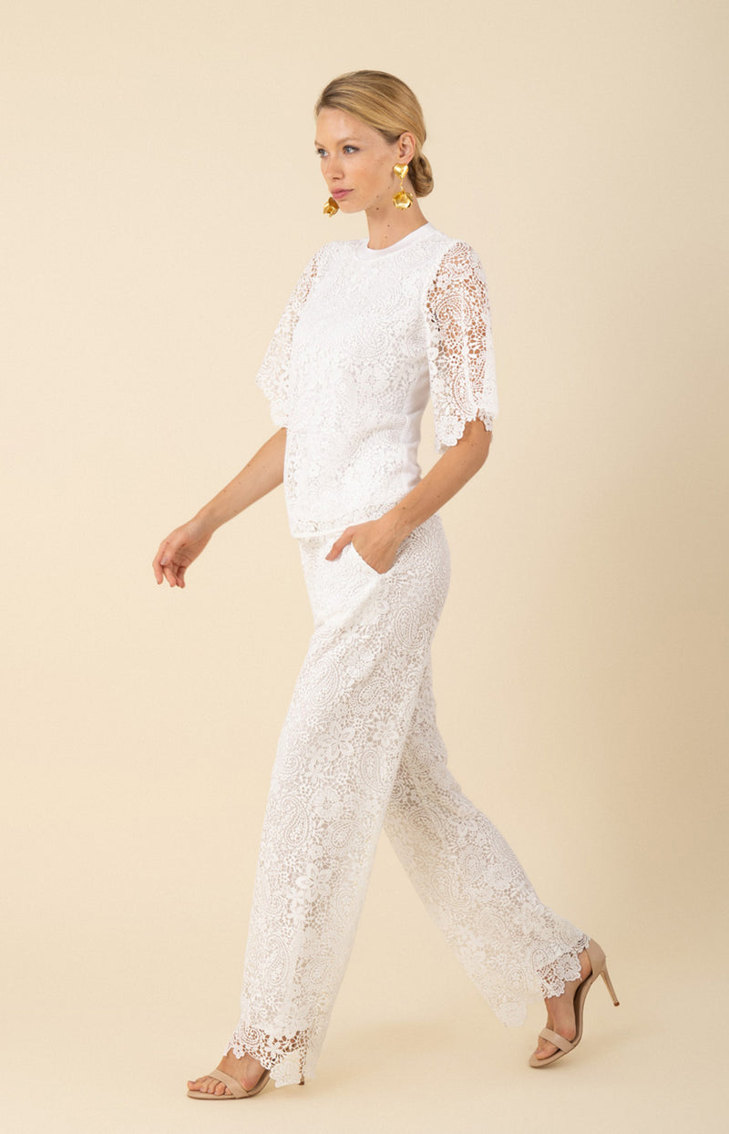 Skyla Lace Pant, color_white