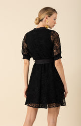 Christina Lace Dress, color_black