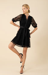 Christina Lace Dress, color_black