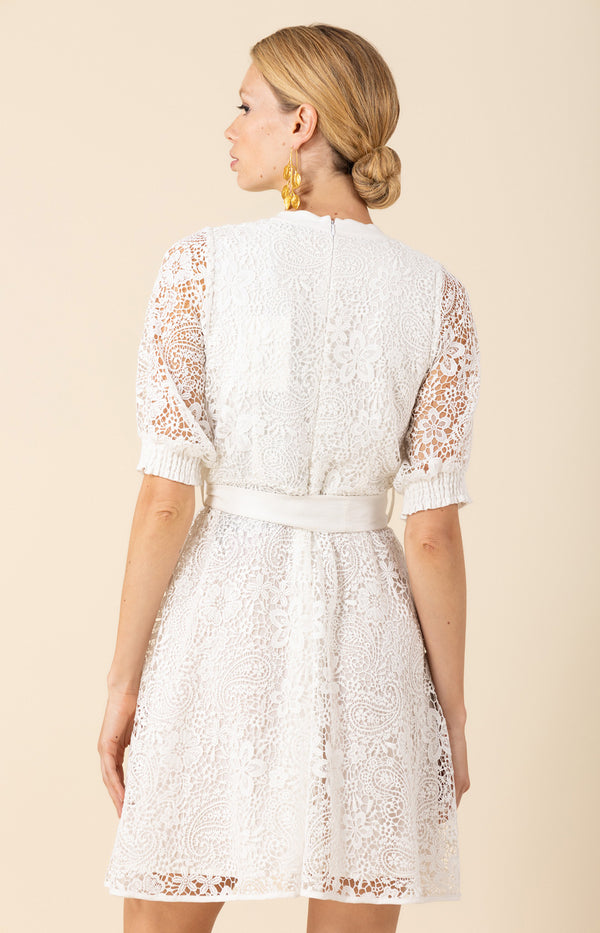 Christina Lace Dress, color_white