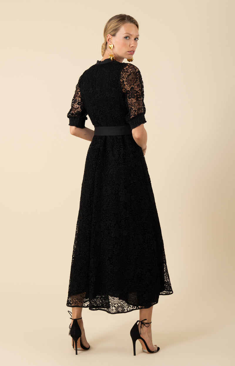 Christina Lace Maxi Dress, color_black