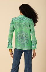 Lara Silk Top-color-green