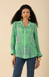 Lara Silk Top-color-green