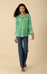 Lara Silk Top-color-green