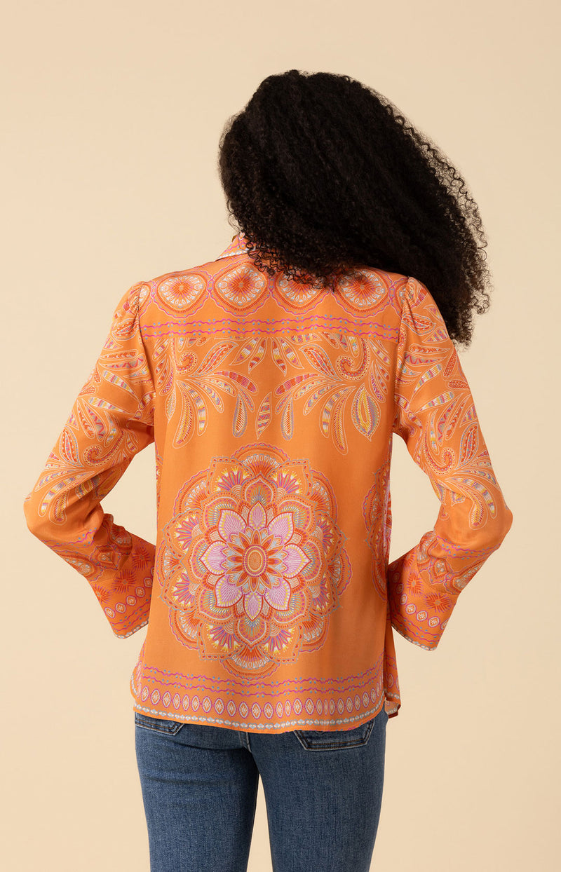 Lara Silk Top-color-orange