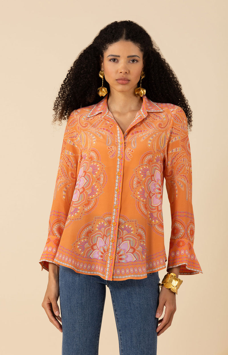 Lara Silk Top-color-Orange